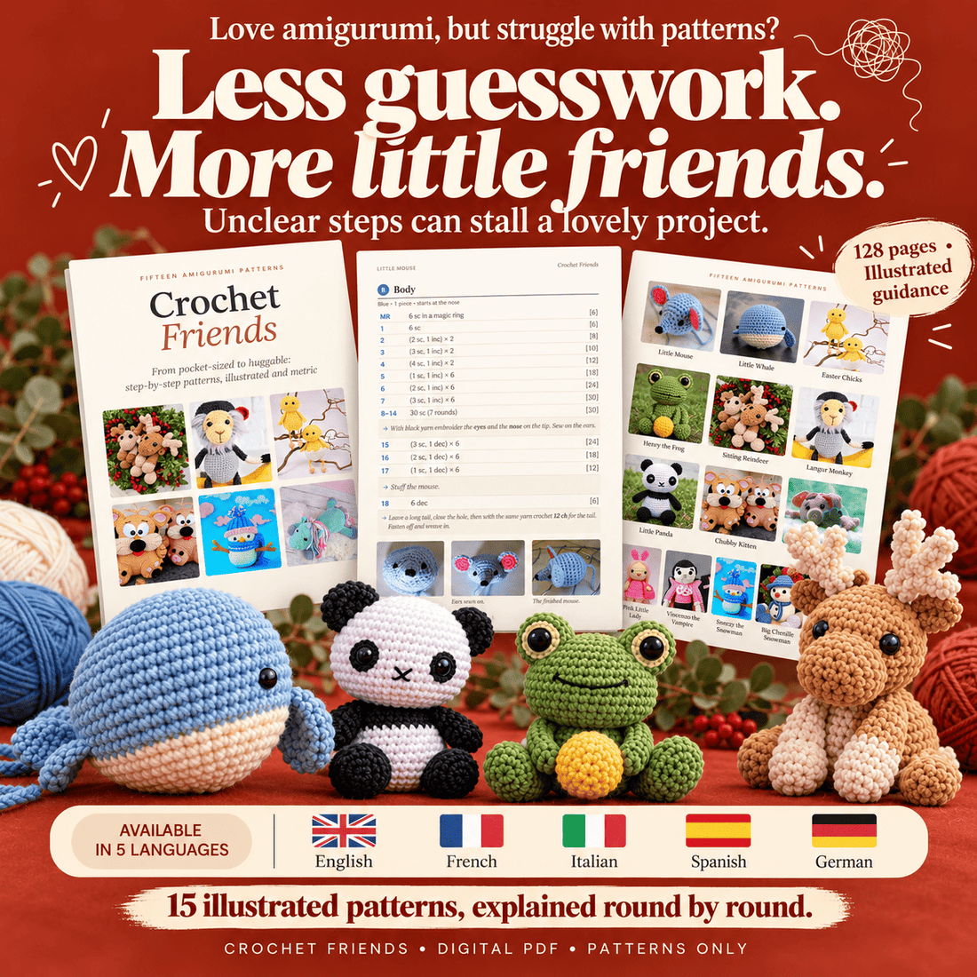 Crochet Friends – 15 Amigurumi Patterns | PDF in 5 Languages
