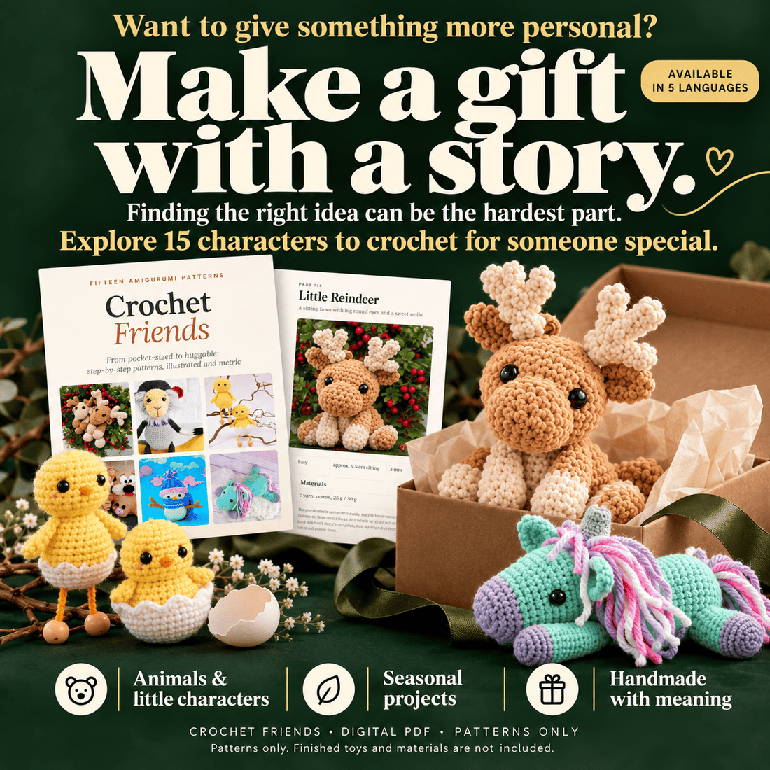 Crochet Friends – 15 Amigurumi Patterns | PDF in 5 Languages